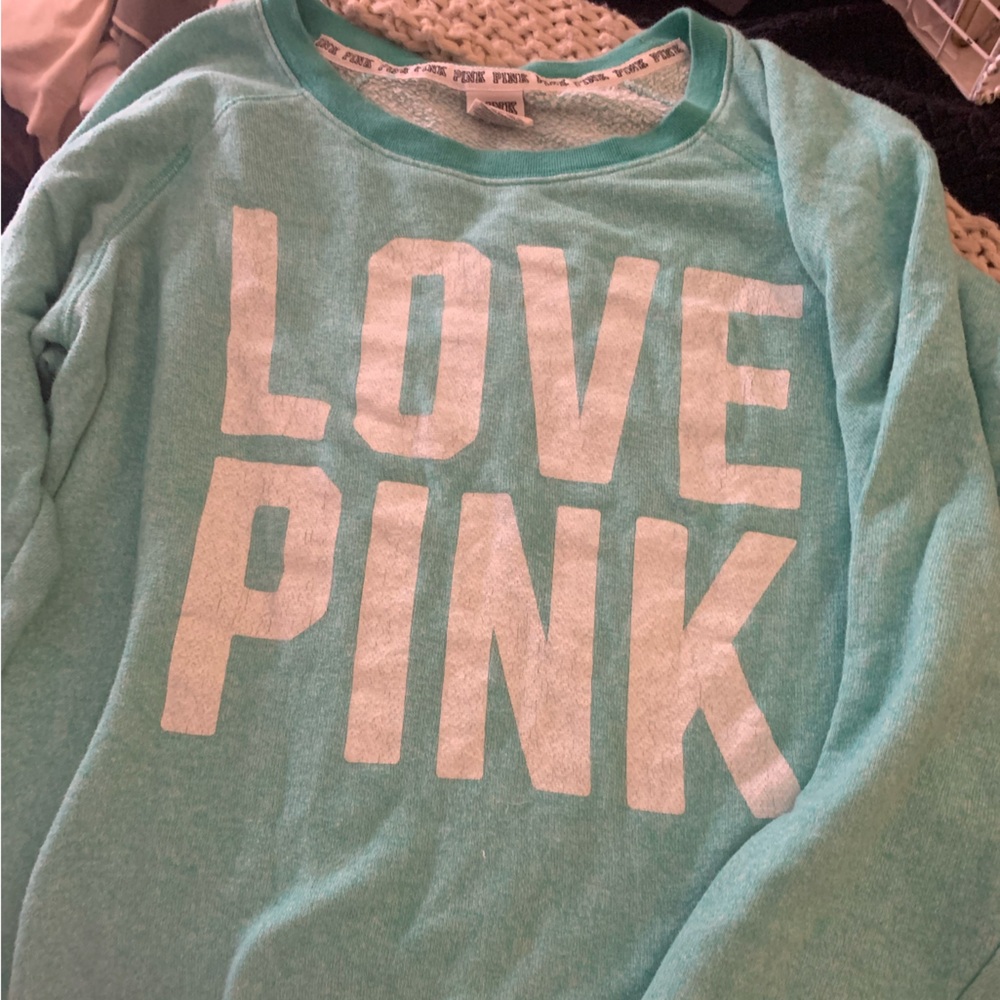 Victoria's Secret Pink Teal Sweatshirt